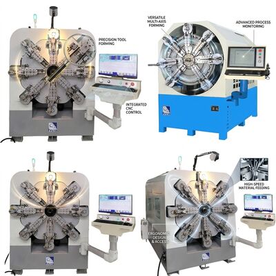 เครื่องสปริง CNC สิบสองแกนสปริงลวดหมุนขนาดเส้นผ่านศูนย์กลาง 2.5 มม. ระบบ