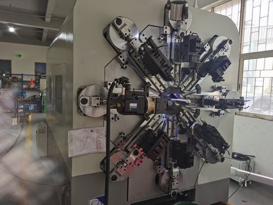 Camless 14 แกน CNC Spring ทำเครื่องขดด้วยลวดโรตารีอดีต